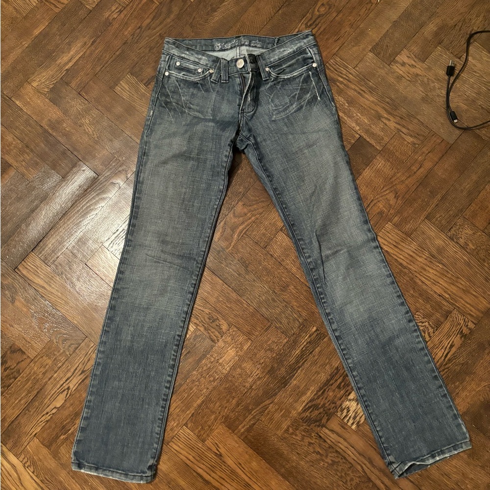 Low rise flare jeans gray color